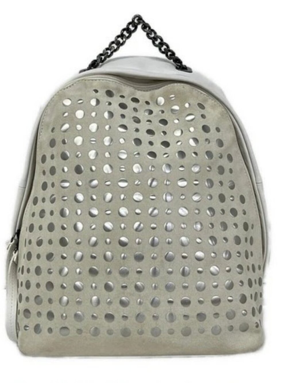 FURLA Beige White Suede Leather Backpack